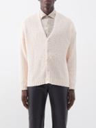 Altu - V-neck Linen-blend Boucl Cardigan - Mens - Light Pink