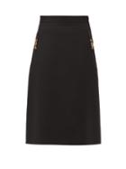 Matchesfashion.com Gucci - Horsebit-plaque Silk-blend Crepe Skirt - Womens - Black