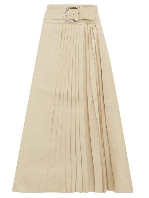 Matchesfashion.com Dodo Bar Or - Estelle Pleated Leather Skirt - Womens - Ivory