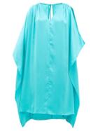 Matchesfashion.com Loup Charmant - Juno Cut-out Shoulder Silk Kaftan - Womens - Green