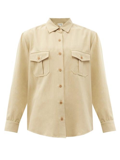 Matchesfashion.com Nili Lotan - Troy Pocketed Twill Shirt - Womens - Beige