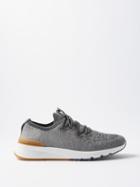 Brunello Cucinelli - Stretch-knit Trainers - Mens - Grey
