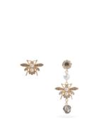 Matchesfashion.com Erdem - Mismatched Crystal-embellished Bee Earrings - Womens - Gold