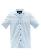 Maran - Huella Cuban-collar Cotton-blend Poplin Shirt - Mens - Light Blue