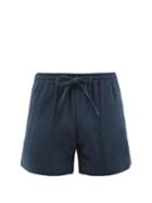 Commas - Mid-cut Linen-hopsack Shorts - Mens - Navy