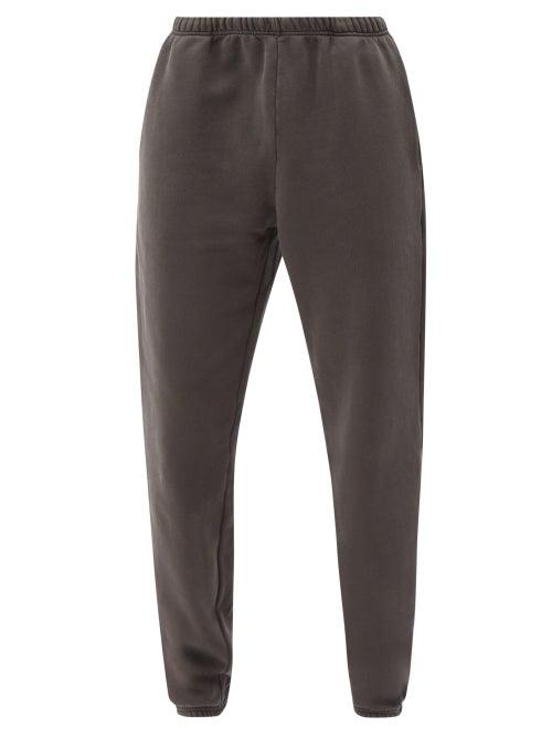 Les Tien - Brushed-back Cotton Track Pants - Mens - Black