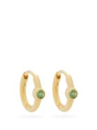 Matchesfashion.com Theodora Warre - Success Tsavorite & Gold-vermeil Hoop Earrings - Womens - Gold