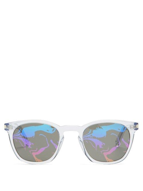 Matchesfashion.com Saint Laurent - D Frame Acetate Sunglasses - Mens - Crystal Multi