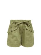 Matchesfashion.com Sea - Tula Drawstring Waist Cotton Blend Shorts - Womens - Khaki