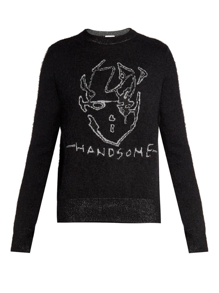 Saint Laurent Handsome-print Crew-neck Sweater