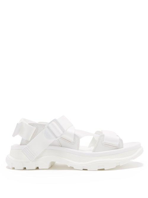 Alexander Mcqueen - Tread Leather Sandals - Womens - White