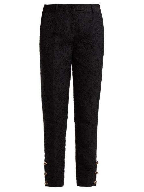 Matchesfashion.com Dolce & Gabbana - Dg Button Jacquard Trousers - Womens - Black
