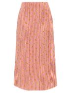 Loretta Caponi - Dora Floral-print Midi Skirt - Womens - Red Print