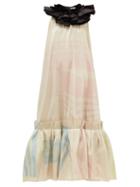 Matchesfashion.com Roksanda - Claudie Ruffled Abstract Print Gown - Womens - Multi