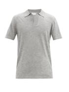 Matchesfashion.com Gabriela Hearst - Jinete Open-collar Wool Polo Shirt - Mens - Grey