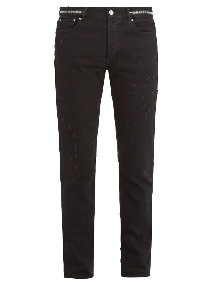 Givenchy Zip-detail Distressed Slim-leg Jeans