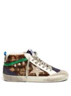Matchesfashion.com Golden Goose - Mid Star Mid Top Leather And Calf Hair Trainers - Womens - Multi