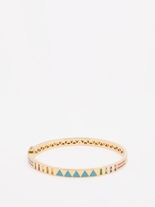 Harwell Godfrey - Juju Sapphire, Topaz & 18kt Gold Bangle - Womens - Yellow Gold
