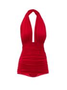 Matchesfashion.com Norma Kamali - Bill Halterneck Swimsuit - Womens - Red