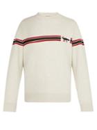 Matchesfashion.com Maison Kitsun - Striped Fox Cotton Sweatshirt - Mens - Grey