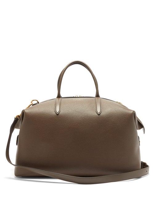 Matchesfashion.com Smythson - Ludlow Grained-leather Holdall - Mens - Dark Green
