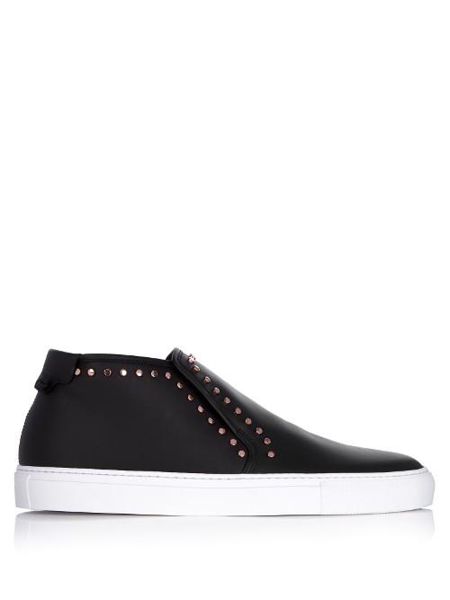 Givenchy Stud-embellished Mid-top Leather Trainers