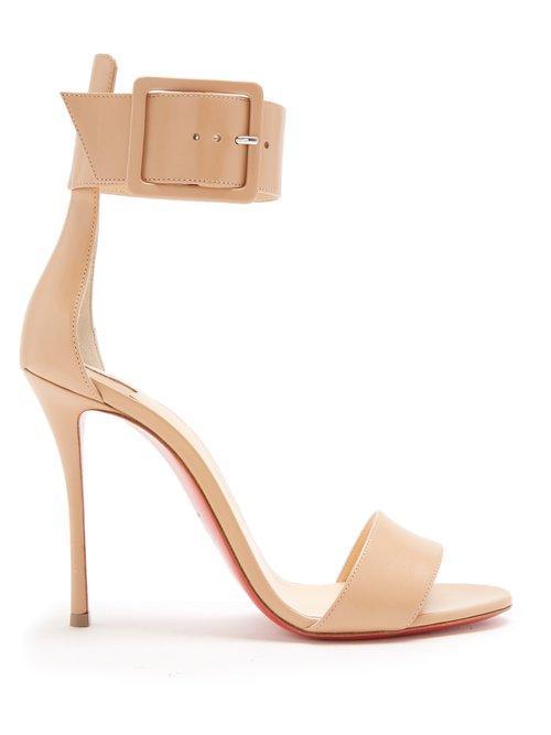 Matchesfashion.com Christian Louboutin - Blade Runana 100 Leather Sandals - Womens - Nude