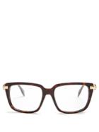 Alexander Mcqueen Rectangle-frame Skull-hinge Acetate Glasses