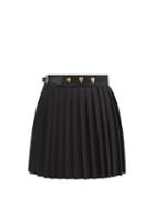 Matchesfashion.com Charles Jeffrey Loverboy - Studded Pleated Wool-twill Mini Kilt Skirt - Womens - Black