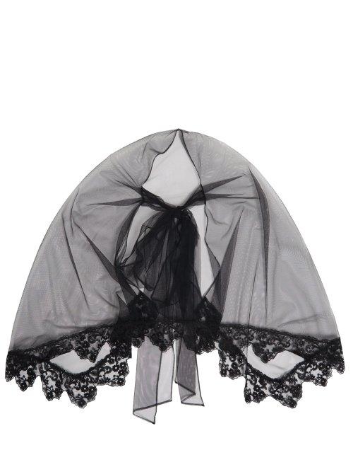 Matchesfashion.com Simone Rocha - Lace Embellished Tulle Cape - Womens - Black