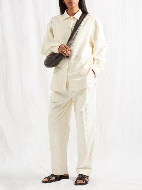 Toteme - Oversized Corduroy Shirt - Womens - Cream