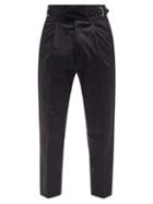 Mens Rtw Dsquared2 - Buckled-waistband Cotton-blend Twill Trousers - Mens - Black