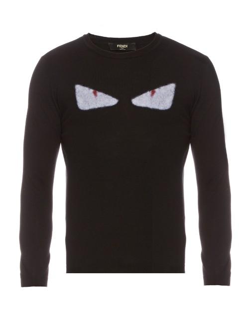 Fendi Bag Bugs-appliqu Wool Sweater