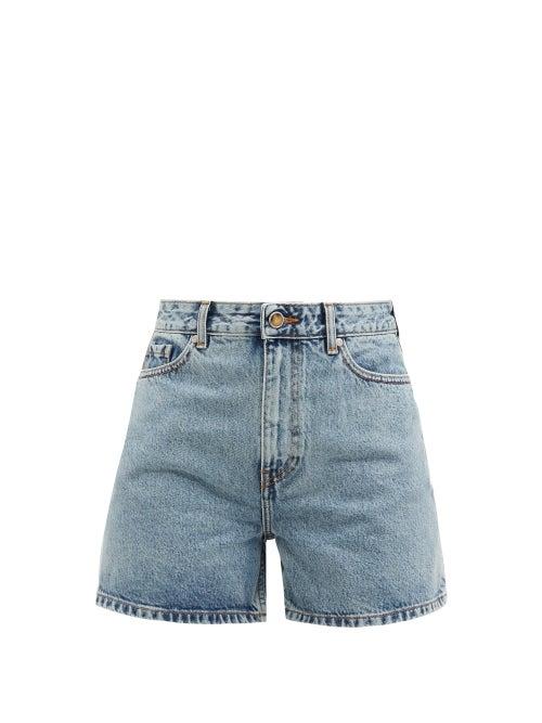 Matchesfashion.com Ganni - Mid-rise Acid-wash Denim Shorts - Womens - Denim