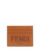Mens Accessories Fendi - Logo-debossed Leather Cardholder - Mens - Tan
