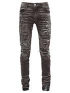 Matchesfashion.com Amiri - Paint Splatter Distressed Slim Leg Jeans - Mens - Grey