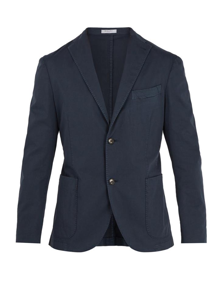 Boglioli Single-breasted Cotton-blend Gabardine Blazer