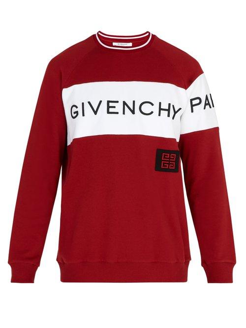 Matchesfashion.com Givenchy - Logo Embroidered Cotton Sweater - Mens - Red