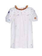 Thierry Colson Olympia Garden-embroidered Short-sleeved Shirt