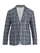 Giorgio Armani Single-breasted Checked Linen-blend Blazer