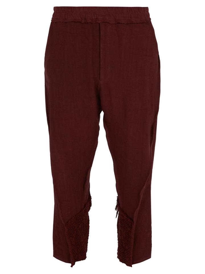 By Walid Hiro Crochet-trim Linen Trousers