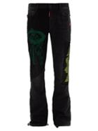 Matchesfashion.com Off-white - X Ev Bravado Mesh-panelled Denim Jeans - Mens - Black Multi