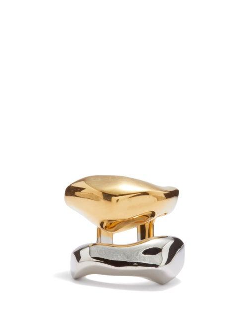 Alexander Mcqueen - Molten Stacked-effect Ring - Womens - Silver Gold