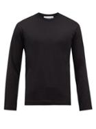 Comme Des Garons Shirt - Logo-print Cotton-jersey Long-sleeved T-shirt - Mens - Black