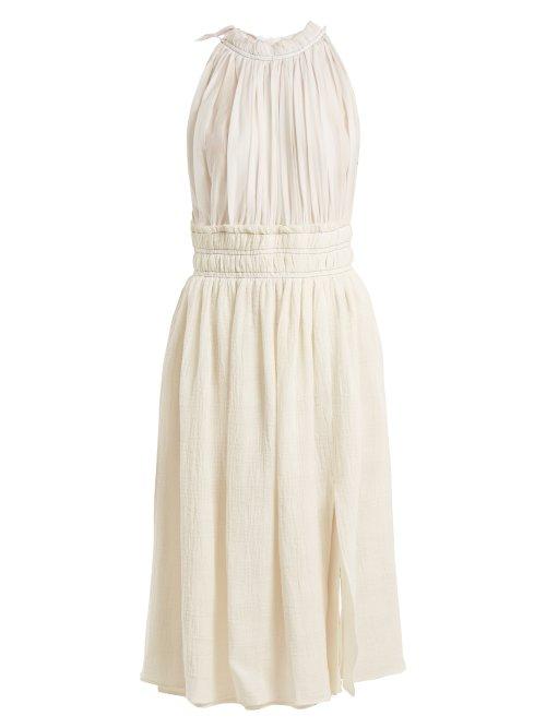 Matchesfashion.com Altuzarra - Vivienne Gathered Midi Dress - Womens - Ivory