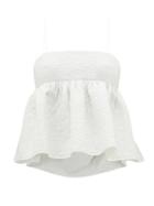 Matchesfashion.com Cecilie Bahnsen - Selena Open-back Quilted Silk Top - Womens - White