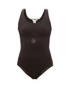 Ladies Activewear Adidas By Stella Mccartney - Truepurpose Lace-up Back Swimsuit - Womens - Black