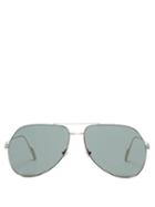 Matchesfashion.com Cartier Eyewear - Premire De Cartier Silver Tone Metal Sunglasses - Womens - Green Silver