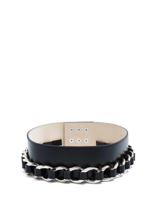 Matchesfashion.com Balmain - Chain Embellished Leather Waist Belt - Womens - Silver