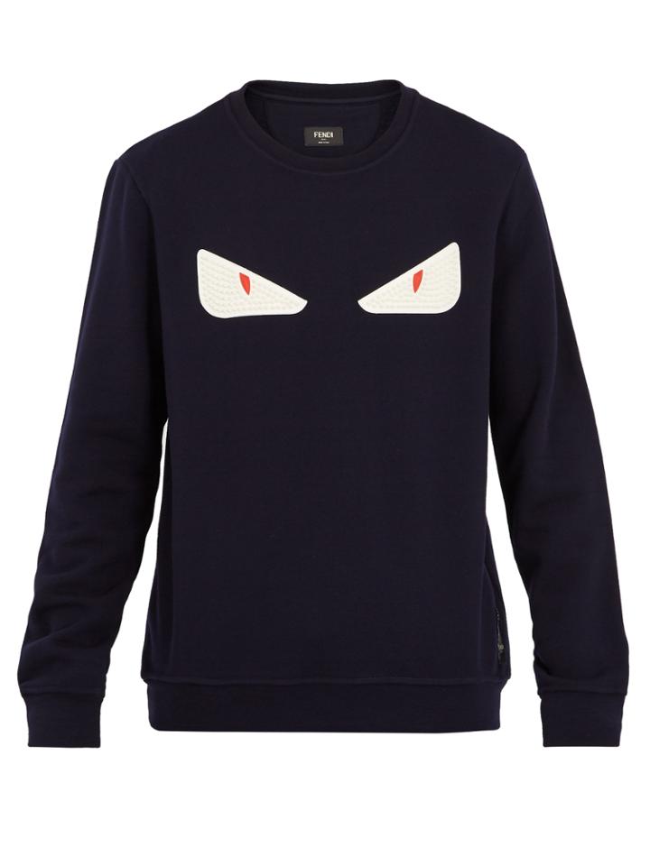 Fendi Bag Bugs-appliqu Wool-blend Sweatshirt